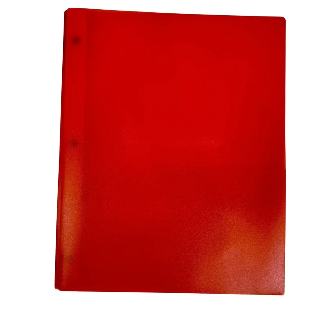4 Pack Plastic 2 Pocket Folders with 3 Prongs Multi Color Poly Portfolio Set